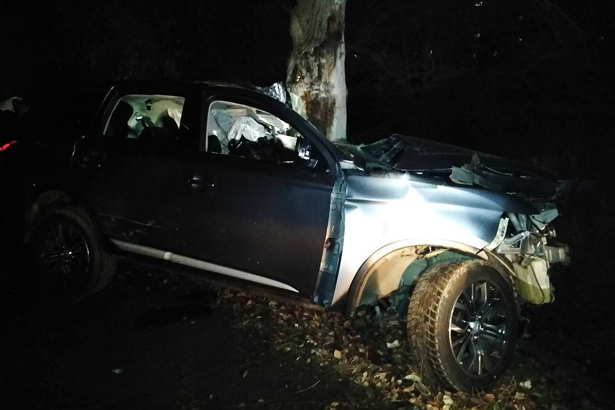 В Днепре автомобиль врезался в дерево: пострадал водитель