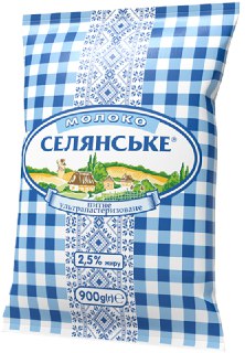 Молоко ультрапастеризованное (ТМ «Селянське»), 2,5%, 900 г – 22.00 грн (вместо 30.00 грн). Скидка составляет 27%.